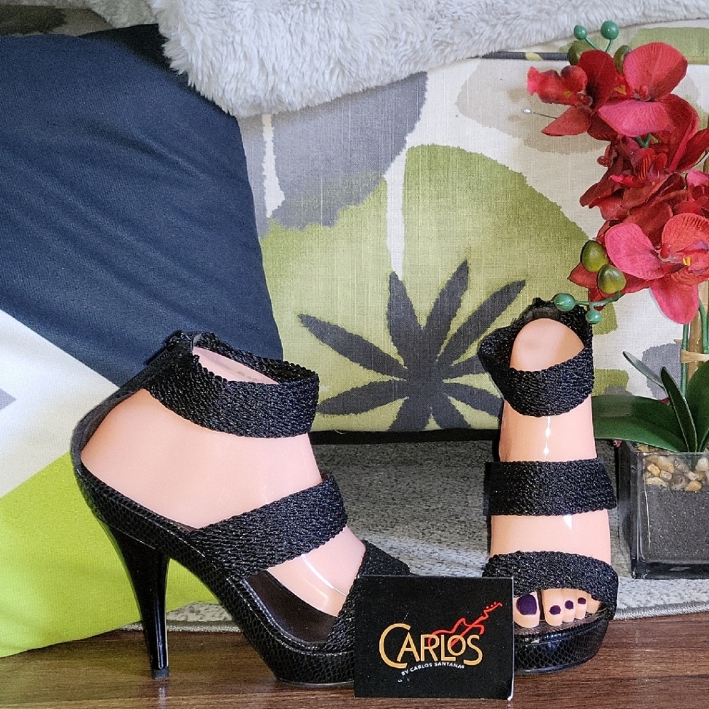 Carlos by Carlos Santana Black Heels with Elegant Design - Picture 1 of 10